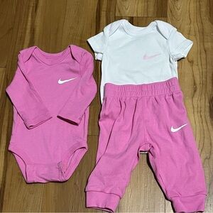 Nike Baby Girl Pink 3-Piece Set | 3M | Bundle Friendly